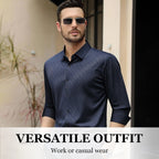 Amen's casual long-sleeve shirt by Arenzza, shown in a relaxed fit with a button-down collar and subtle pattern.