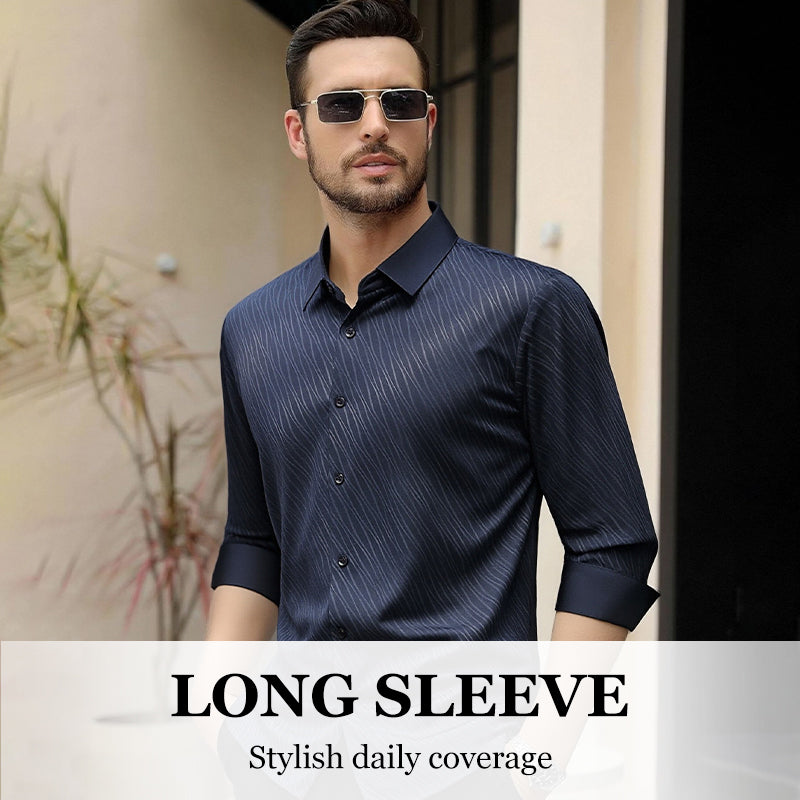 Men's casual long-sleeve shirt by Arenzza, featuring a relaxed fit, button-front, and classic collar, suitable for everyday wear.