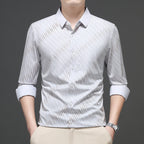 Men's casual long-sleeve shirt by Arenzza, featuring a relaxed fit, button-up design, and stylish collar, suitable for everyday wear.