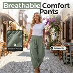 Women's casual linen blend harem pants by Arenzza, featuring a relaxed fit and comfortable design in a neutral color.