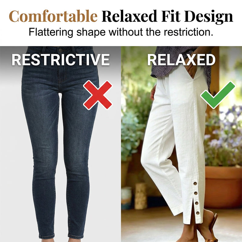 A pair of breathable cropped trousers with pockets from Arenzza, perfect for summer, in a stylish and comfortable design.