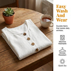 Aarenza women's solid color U-neck sleeveless cotton linen dress, lightweight and breezy, displayed on a hanger.