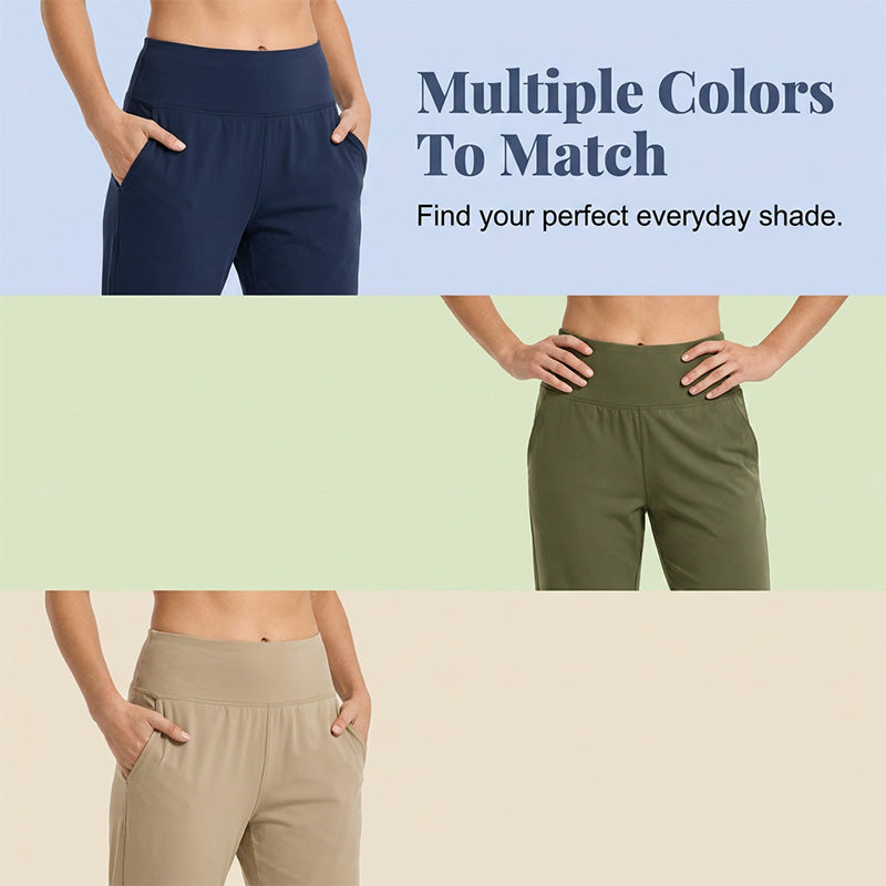 A pair of black Arenzza elegant tummy control yoga pants with a high waistband and sleek fit, perfect for activewear and comfort.