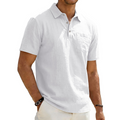A men's cotton linen short sleeve shirt by Arenzza featuring a relaxed fit, classic collar, and breathable fabric in neutral tones.