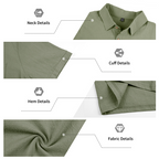 Men's cotton linen short sleeve shirt by Arenzza with breathable fabric, relaxed fit, and classic collar in a neutral color.