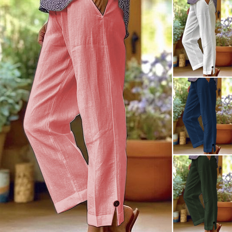 A pair of Arenzza women's straight leg ankle pants in a neutral color, showcasing a slimming fit and comfortable style for daily wear.