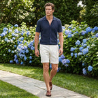 Men's casual linen shorts by Arenzza with side pockets, light breathable fabric, and a relaxed fit for warm weather.