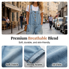 Aarenza women's casual baggy denim overalls with front and back pockets, relaxed fit, and adjustable shoulder straps.