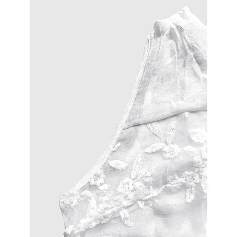 Aarenza women's floral lace sleeveless shirt featuring a chic design, perfect for stylish summer or casual wear.