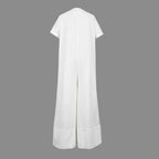 Aarenza women's fashion V-neck loose jumpsuit in soft fabric, featuring a relaxed fit and stylish design, perfect for casual wear.
