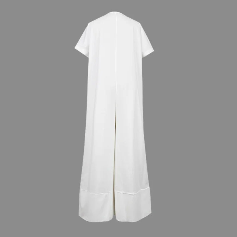 Aarenza women's fashion V-neck loose jumpsuit in soft fabric, featuring a relaxed fit and stylish design, perfect for casual wear.