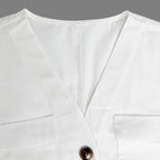 Aarenza women's fashion V-neck loose jumpsuit in soft fabric, styled casually with a relaxed fit and modern design.