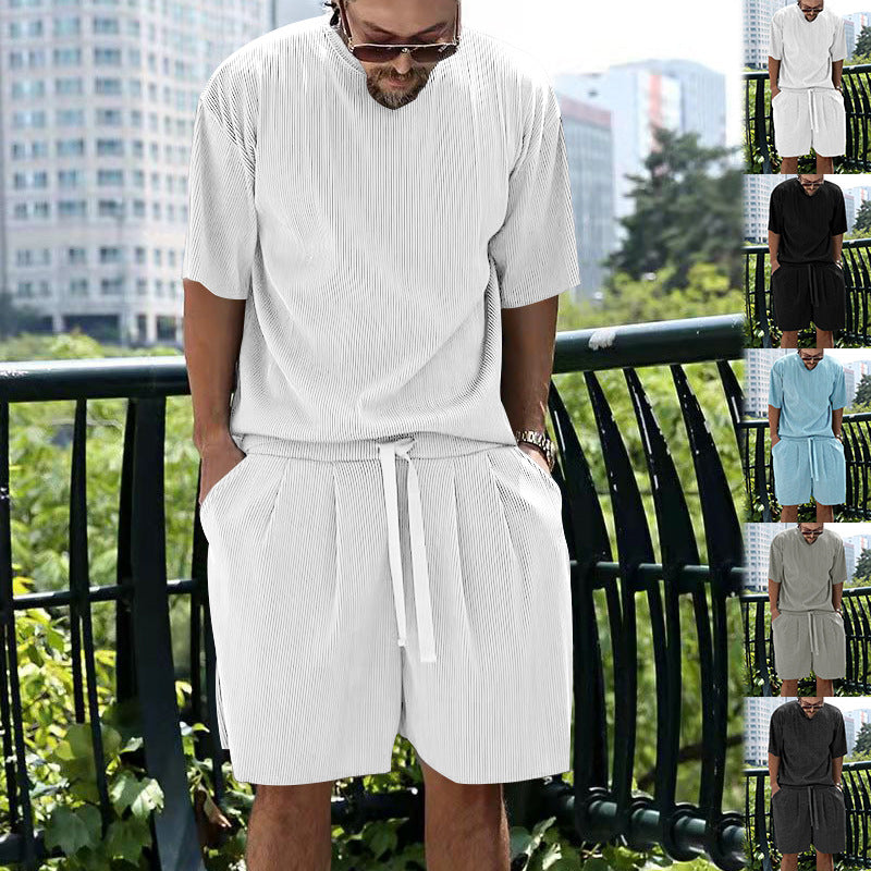 A men's casual cool two-piece set by Arenzza featuring a stylish top and matching pants, perfect for everyday wear.