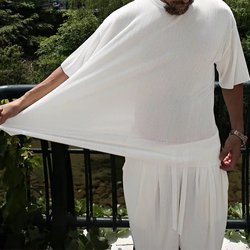A men's casual two-piece set from Arenzza, featuring a comfortable shirt and matching pants in a relaxed style.