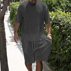 A men's casual cool two-piece set by Arenzza featuring a comfortable shirt and pants, suitable for everyday wear.