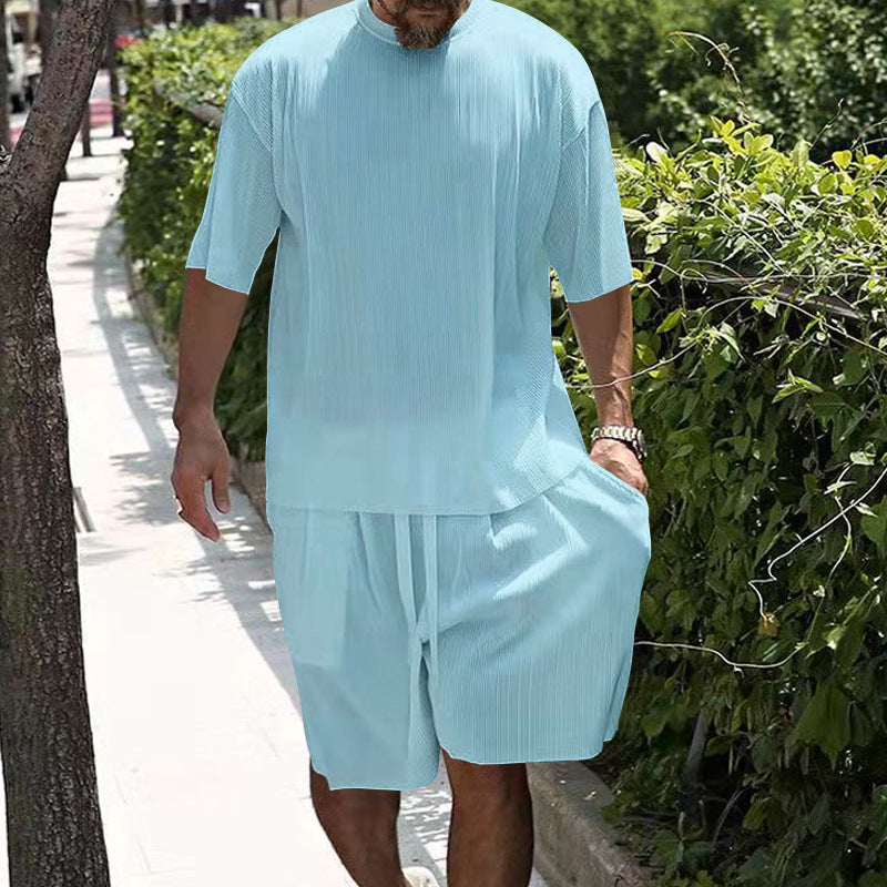 A men's casual cool two-piece set by Arenzza, featuring a stylish top and matching pants, perfect for comfortable everyday wear.