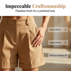 A pair of women's high-waist pleated shorts by Arenzza, featuring a stylish design and lightweight fabric for casual wear.