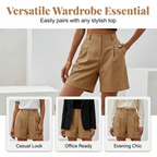 Women’s high-waist pleated shorts by Arenzza, featuring a stylish fit, lightweight fabric, and classic pleated design.