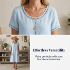 Aarenza women's loose fit short sleeve dress in soft fabric, featuring a relaxed silhouette and casual style.
