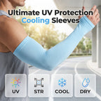 A pair of Arenzza unisex UV protection cooling arm sleeves, made of lightweight fabric, shown on a white background.