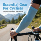 A pair of unisex Arenzza UV protection cooling arm sleeves in black, designed for sun protection and cooling comfort.