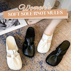 Women's soft sole knot mules by Arenzza, featuring a stylish slip-on design with a knotted detail on the upper.
