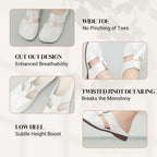 Women's soft sole knot mules by Arenzza featuring a stylish knot design and comfortable slip-on style.
