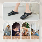 Women's soft sole knot mules by Arenzza, featuring a stylish slip-on design with a knotted detail and comfortable flat sole.