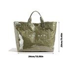 Women's retro letters print tote bag by Arenzza, featuring a stylish design with bold letter graphics on fabric.