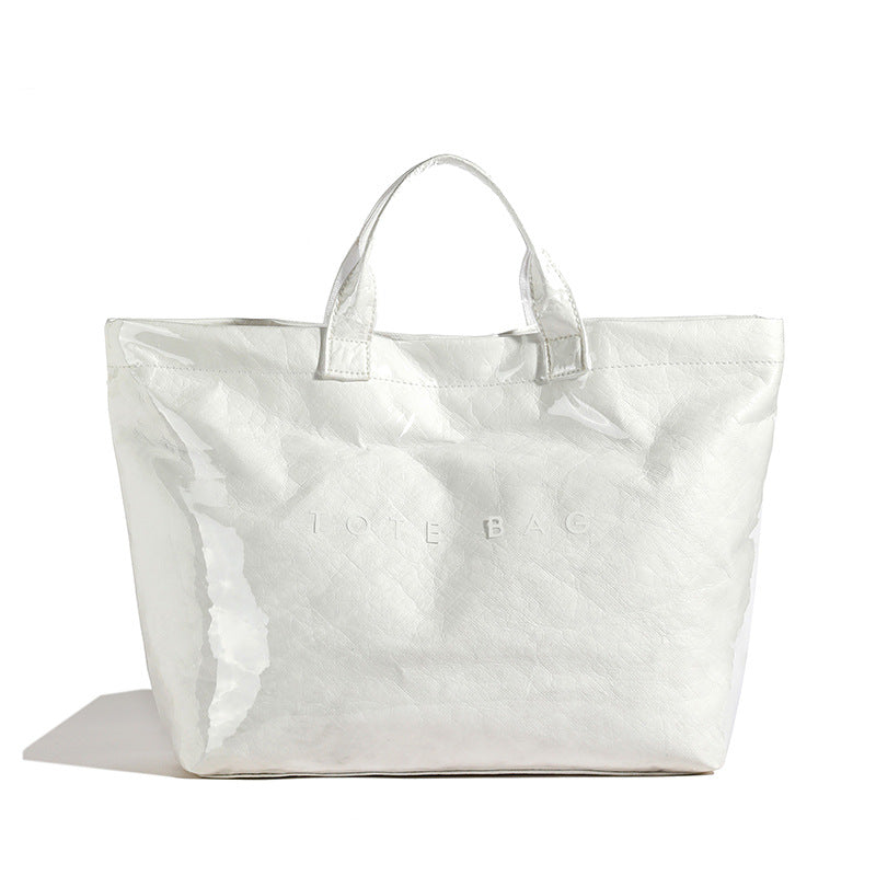 Women's retro letters print tote bag by Arenzza, featuring a stylish vintage design with bold letter graphics and durable fabric.