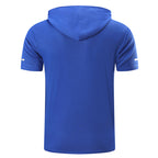 Men's casual quick-dry T-shirt hoodie by Arenzza, showing the comfortable, lightweight fabric and relaxed fit in a neutral color.