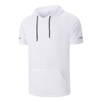 A men's casual quick-dry T-shirt hoodie by Arenzza, featuring a comfortable fit and lightweight fabric suitable for active wear.