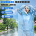 Aarenza disposable rain ponchos for kids and adults, lightweight waterproof clothing and accessories, bright yellow rain protection.