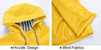 Aarenza women's waterproof and windproof jacket in black, designed for outdoor weather protection, shown on a hanger.