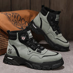 A men's outdoor work shoes by Arenzza with waterproof, anti-slip soles, featuring a swivel buckle design and breathable material.