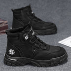 A pair of men's waterproof outdoor work shoes with swivel buckle, anti-slip soles, breathable and comfortable design by Arenzza.