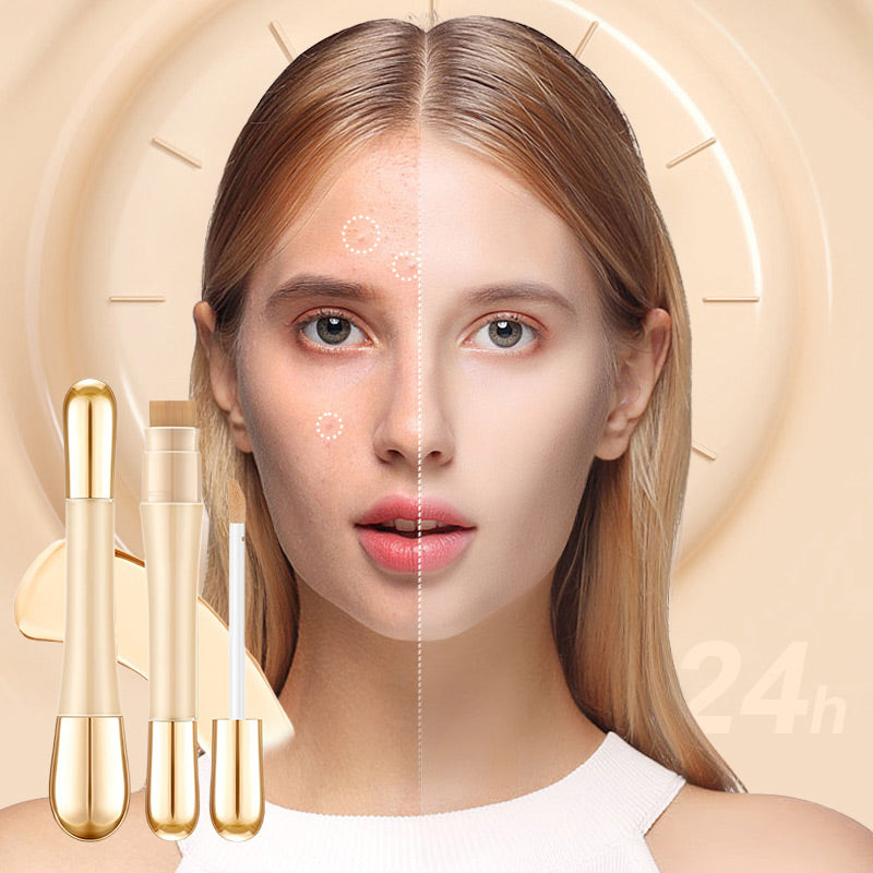 Arenzza 2-in-1 foundation and anti-wrinkle concealer in a sleek cosmetic tube, ready for makeup application.