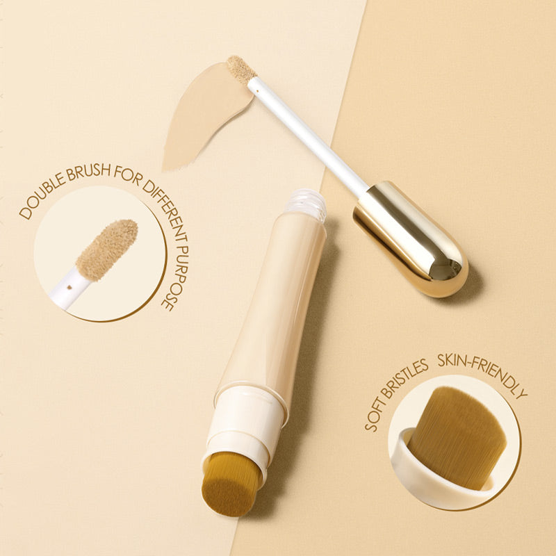 Arenzza 2-in-1 foundation and anti-wrinkle concealer in a sleek tube, ready for makeup application.