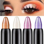 Arenzza 15-color waterproof glitter eyeshadow and eyeliner pencil set with vibrant shades and precise applicator tips.