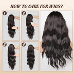 Arenzza long layered wig with bangs, styled with natural long hair, suitable for costumes or everyday wear.