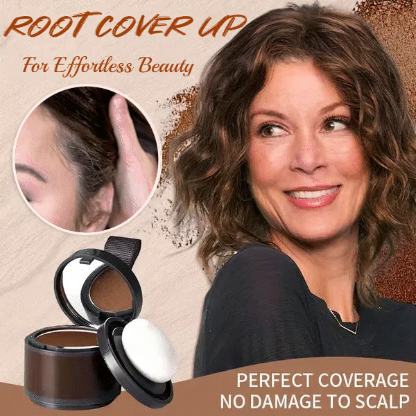 Arenzza Root Cover Up Cosmetics in various shades, demonstrating easy application for natural-looking hair color correction.