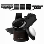 Arenzza root cover-up cosmetic product for effortless beauty, featuring a compact container with applicator brush.