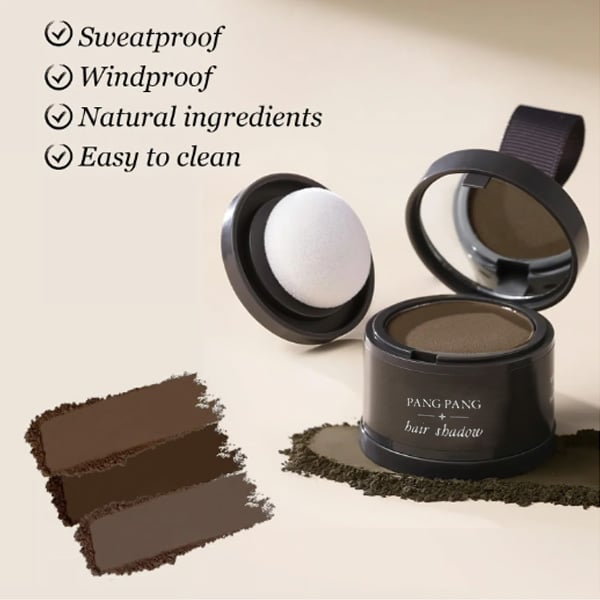 Arenzza root cover-up cosmetics in a compact container, designed for effortless beauty and seamless hair color blending.