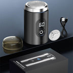 Arenzza mini portable electric shaver for cosmetics, compact design with a sleek black body and shaving head visible.