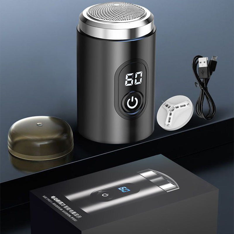 Arenzza mini portable electric shaver for cosmetics, compact design with a sleek black body and shaving head visible.