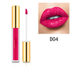 Arenzza Metallic Liquid Diamond Glitter Lipstick showcasing shimmering silver and holographic finish in a sleek tube.