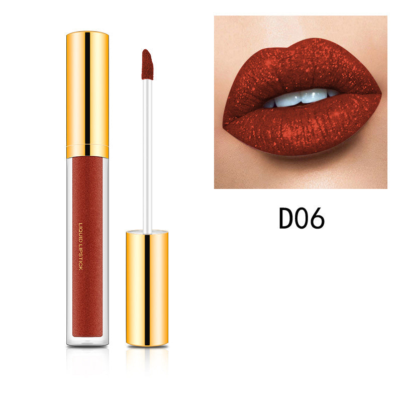 Arenzza Metallic Liquid Diamond Glitter Lipstick in a silver shimmer, showcasing its glossy, sparkly cosmetic finish.