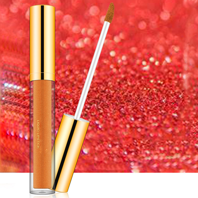 Arenzza Metallic Liquid Diamond Glitter Lipstick in a shimmering metallic silver shade, showcasing its glossy, glittery finish.