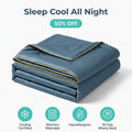 Arenzza ice silk sleep blanket showcasing its cooling, smooth fabric ideal for comfortable, restful sleep.