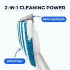 Arenzza 2-in-1 window cleaner bottle with spray nozzle, showing a sparkling clean window for streak-free shine.